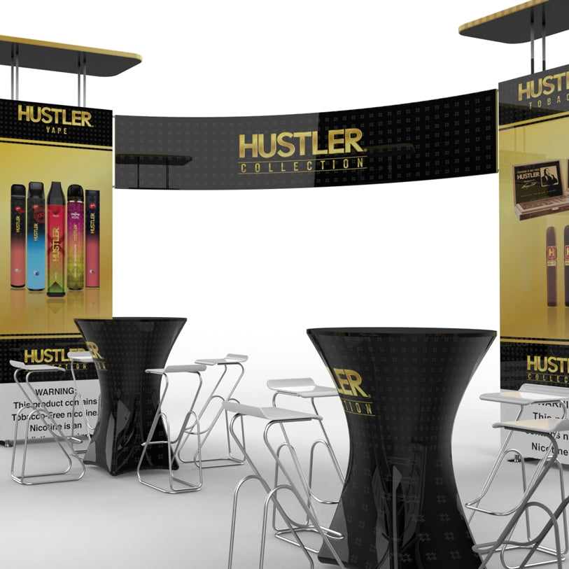 20 X 20 Island Trade Show Booth Kit with Hanging Sign