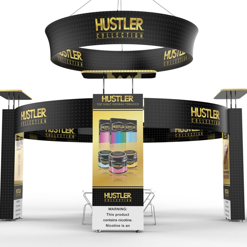 20 X 20 Island Trade Show Booth Kit with Hanging Sign