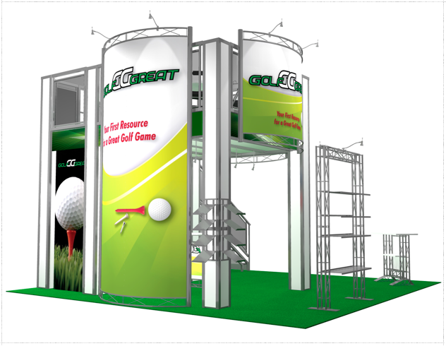 20 x 20 Golf Great Double Deck Truss Display System