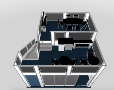 20 x 20 Split Level Double Deck Truss Display System