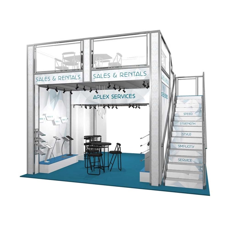 20 x 20 Split Level Double Deck Truss Display System