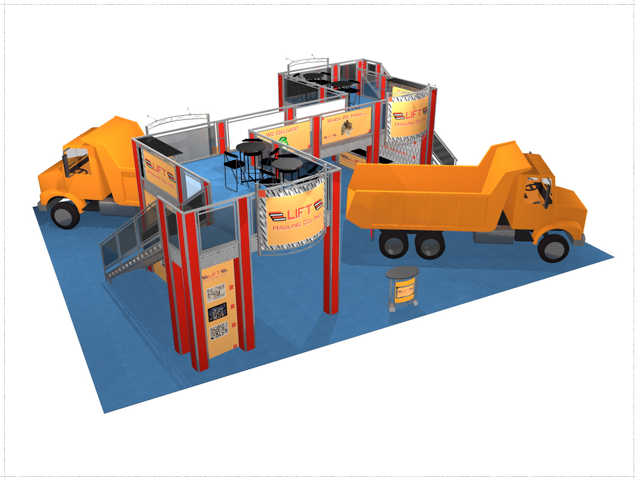 50 x 40 Lift Hauling Double Deck Truss Display System