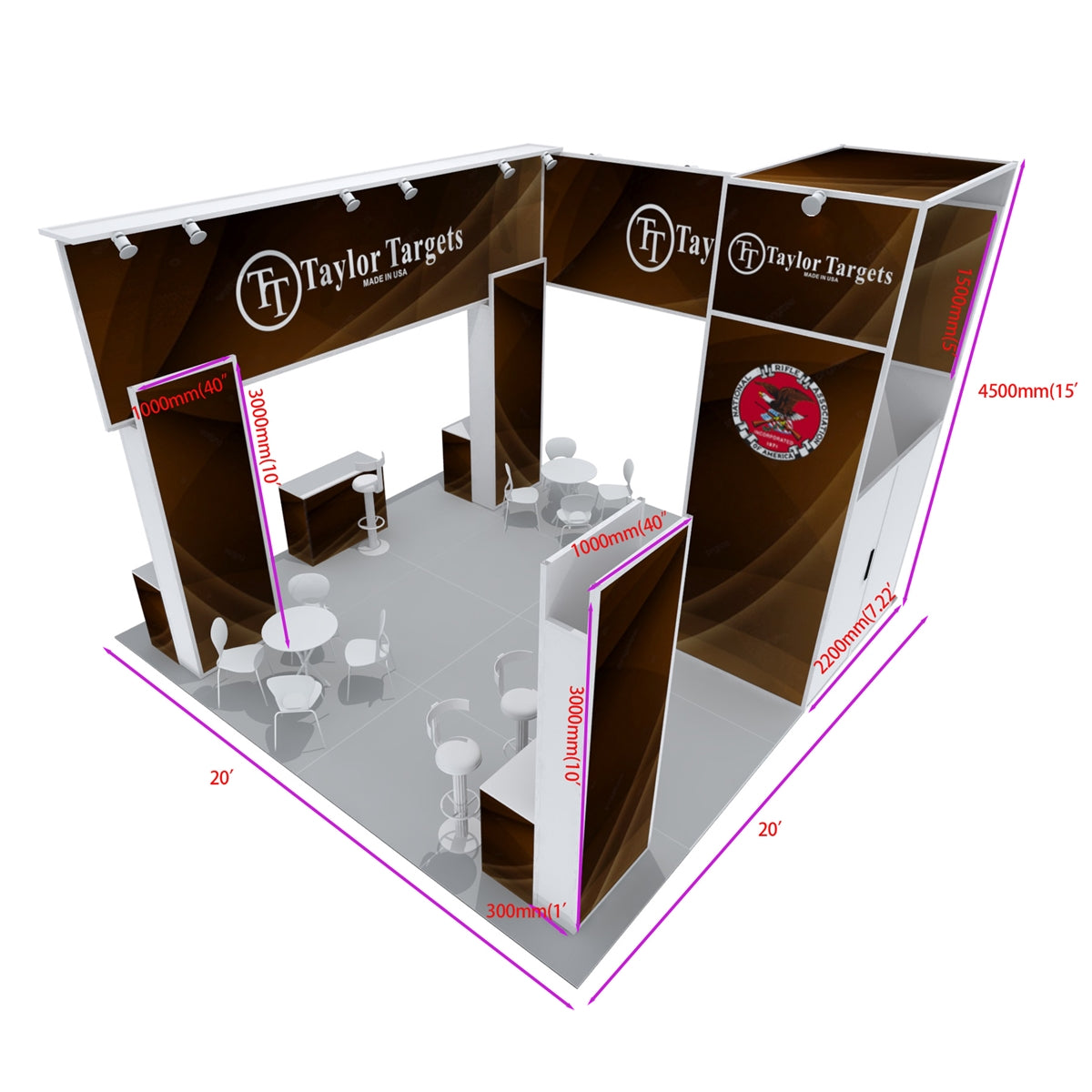 20'x20' Modular Exhibit Booth - Taylor Targets