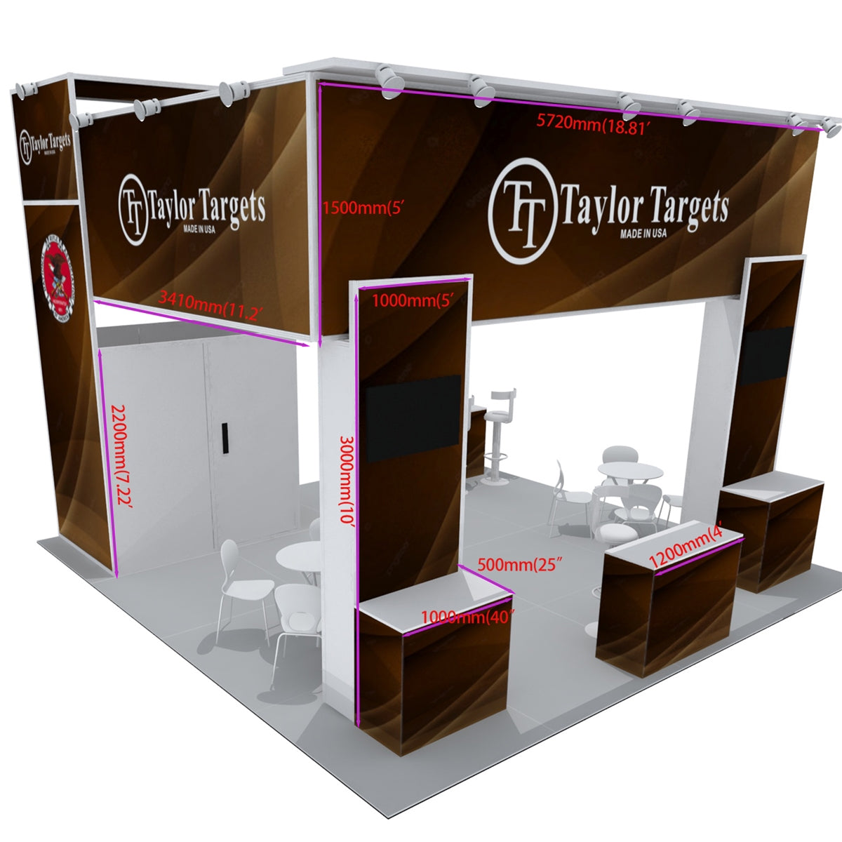 20'x20' Modular Exhibit Booth - Taylor Targets