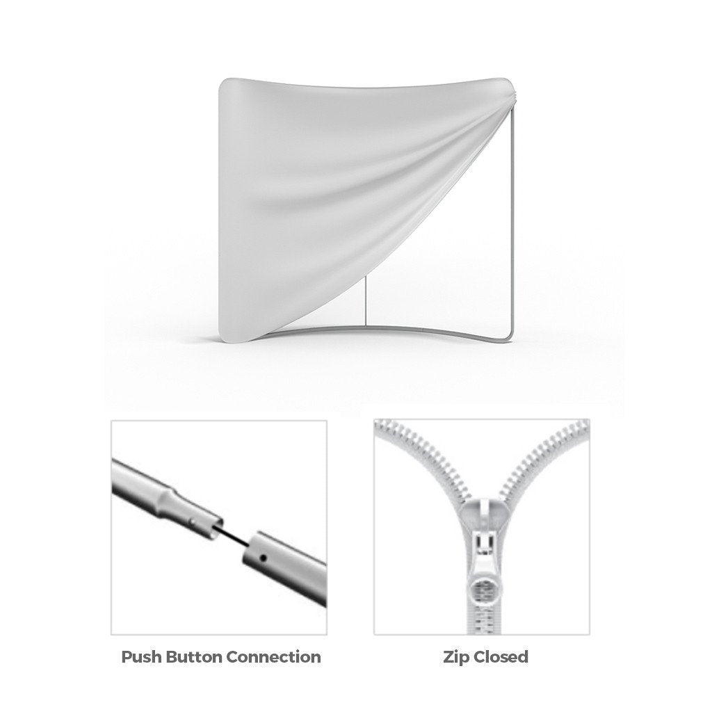 10' CURVED ZIP UP TENSION FABRIC DISPLAY