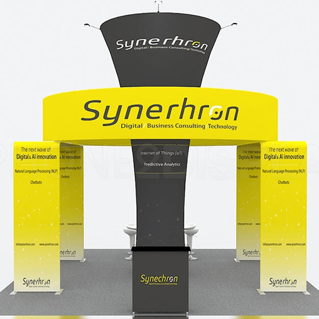 20x20 - Synerhron Tension Fabric Exhibit Booth - 12ft Tall