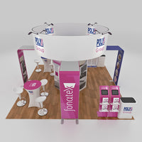 Island Trade Show Display with Overhead Sign - Galina